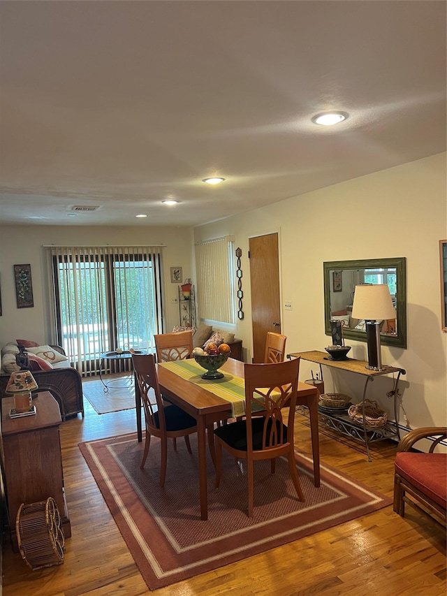 dining room with wood-type flooring