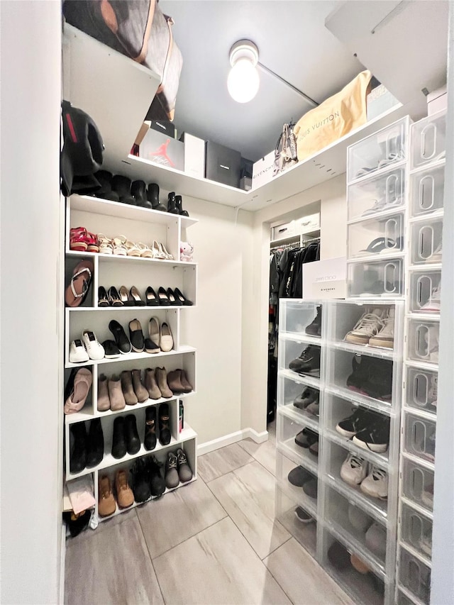 view of walk in closet