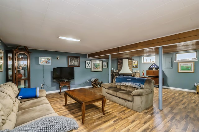 living room featuring hardwood / wood-style flooring