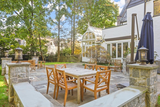 view of patio / terrace with a grill