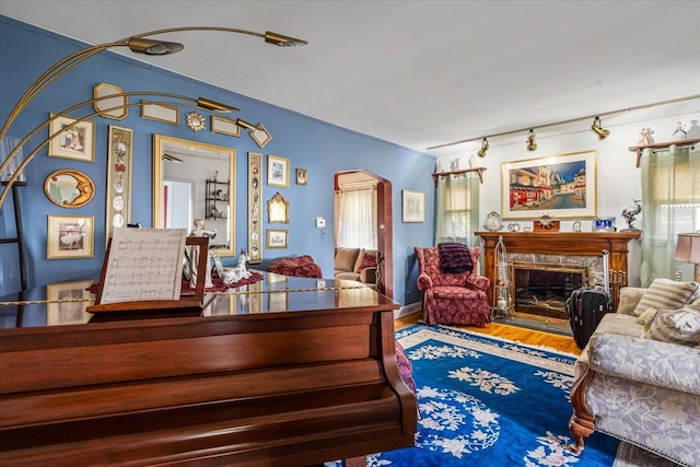 interior space with hardwood / wood-style flooring