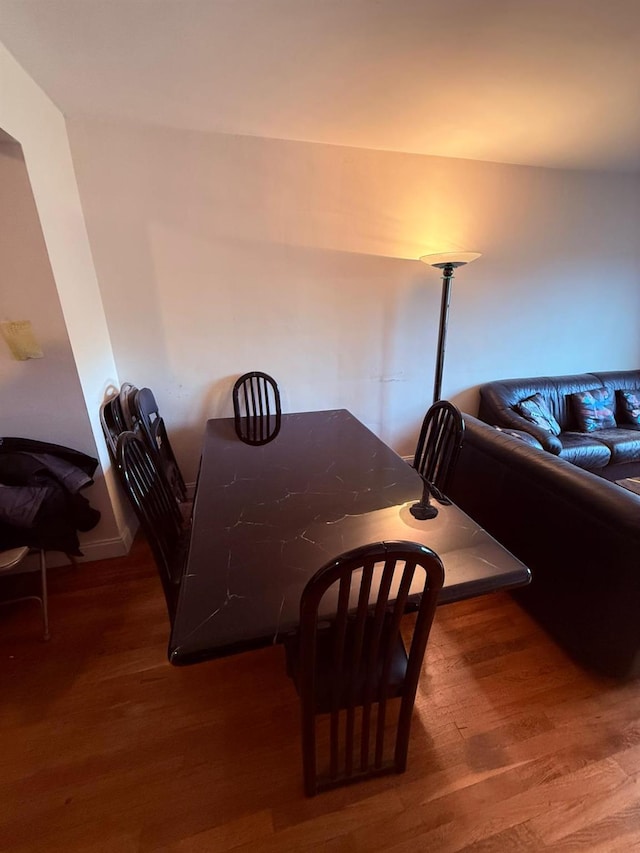 dining room with wood-type flooring