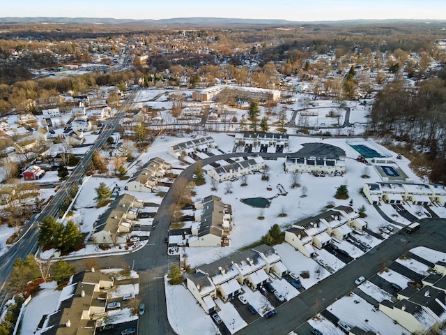 view of snowy aerial view