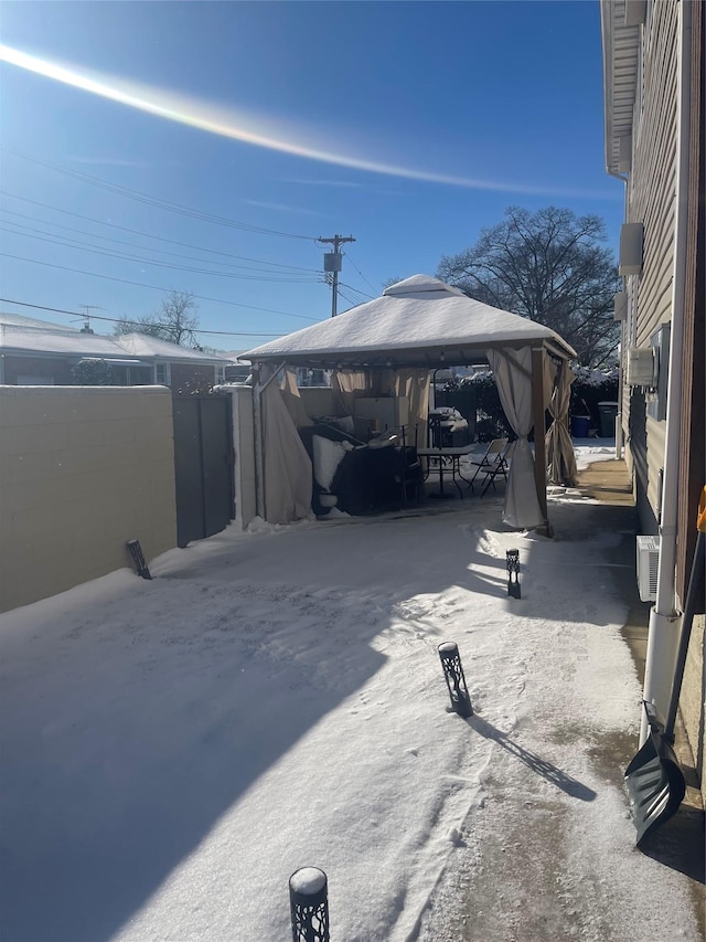 view of car parking with a gazebo