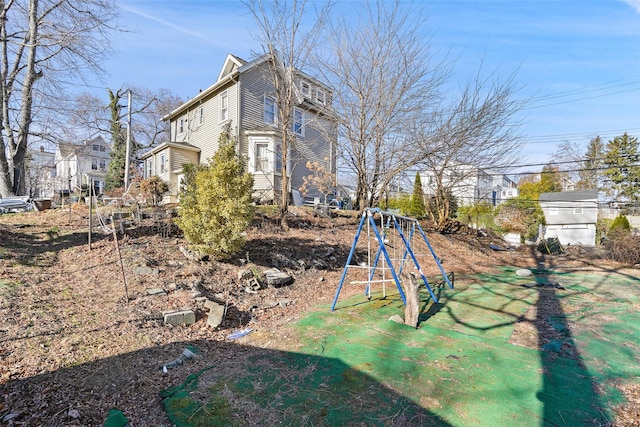 view of yard featuring a playground