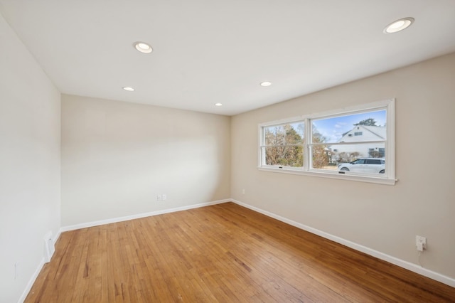 empty room featuring light hardwood / wood-style flooring