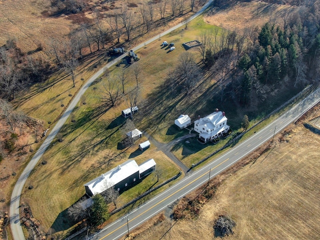 drone / aerial view featuring a rural view