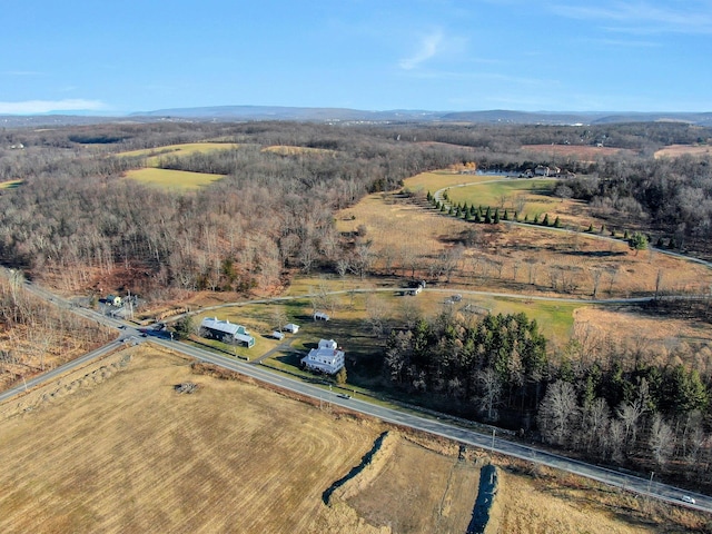 birds eye view of property with a rural view