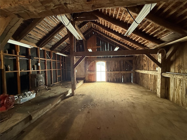 view of unfinished attic