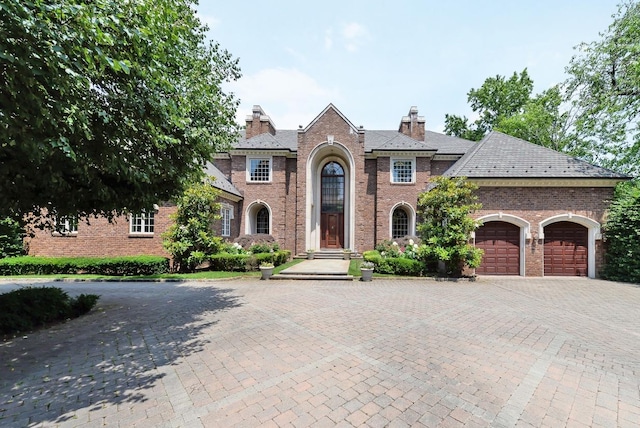 view of front of house with a garage