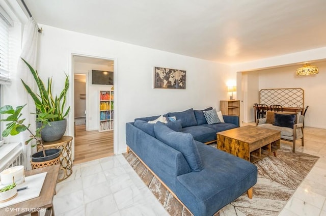 living room with wood-type flooring