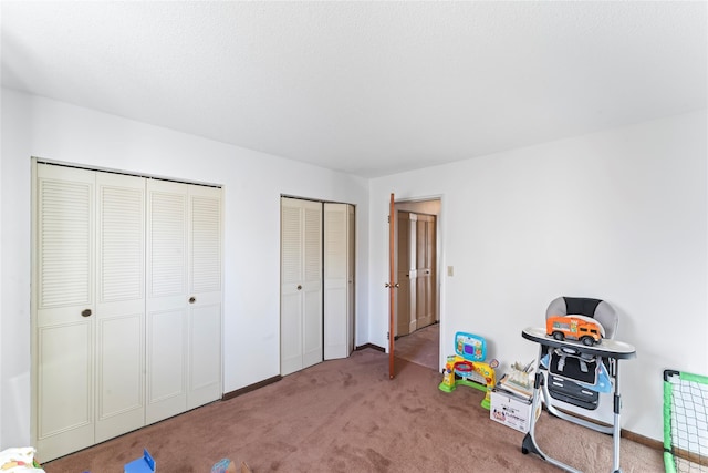 game room featuring carpet floors