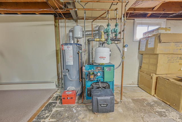 utility room featuring gas water heater