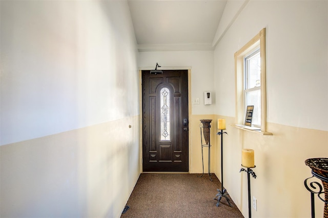 entryway featuring carpet floors