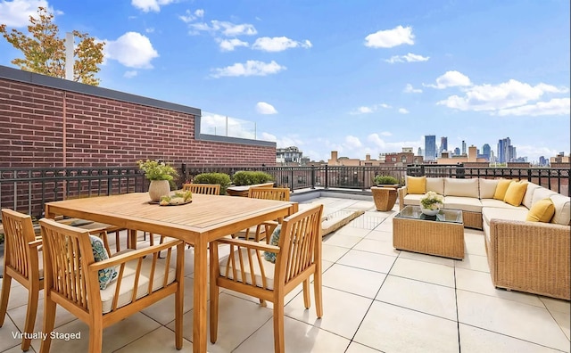 view of patio featuring an outdoor hangout area