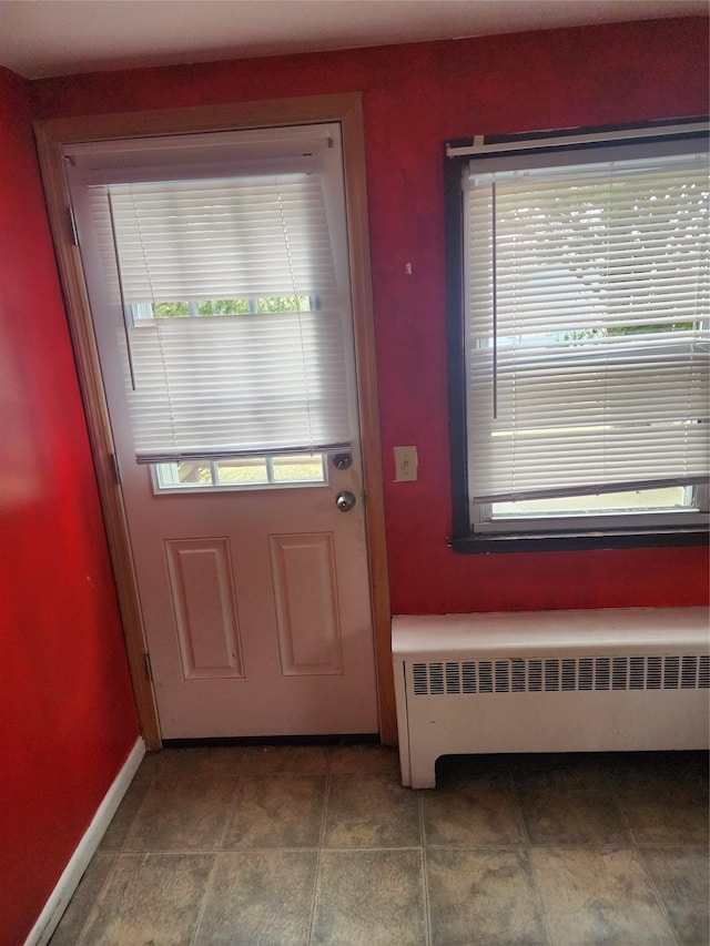 doorway with radiator