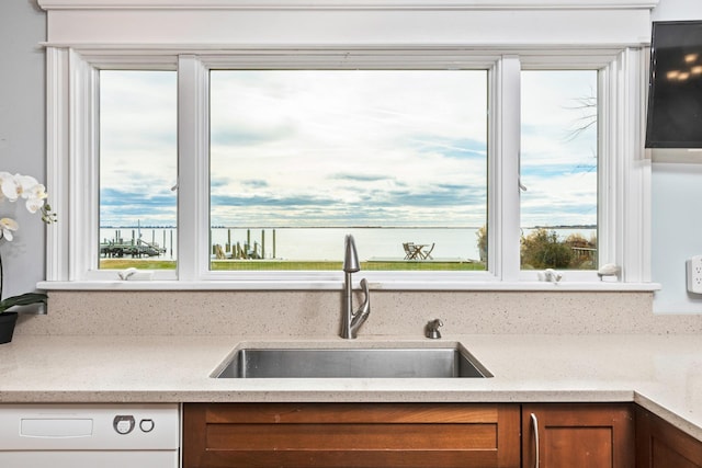 kitchen featuring dishwasher, backsplash, and sink