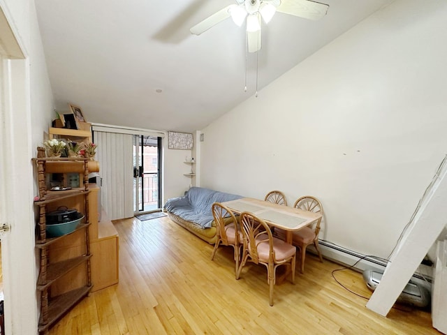 interior space with light wood-type flooring and ceiling fan