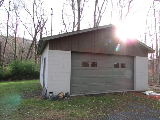 view of garage