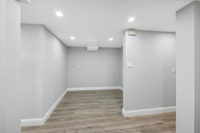 unfurnished room featuring light hardwood / wood-style floors