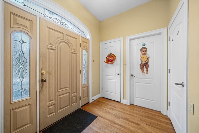 entryway with light wood-type flooring