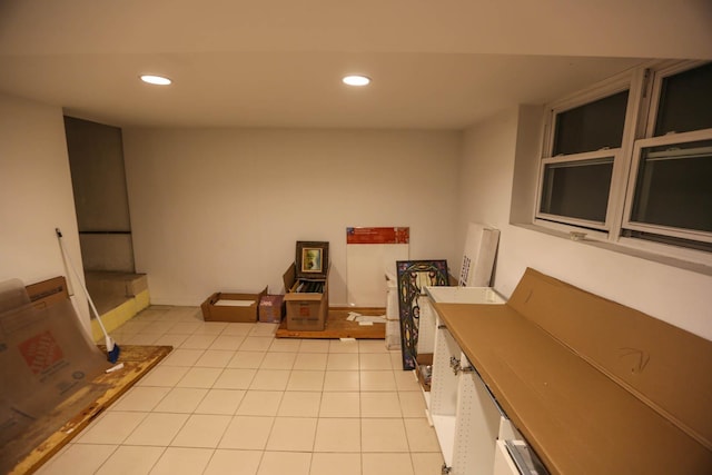 kitchen with light tile patterned floors