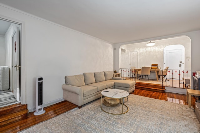 living room featuring hardwood / wood-style floors