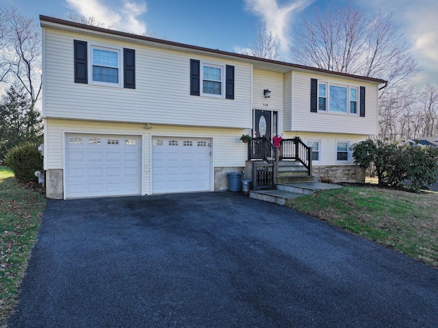 raised ranch with a garage