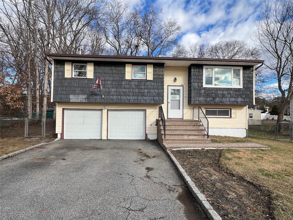 split foyer home with a garage