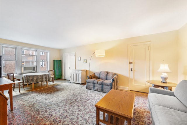 living room with hardwood / wood-style flooring