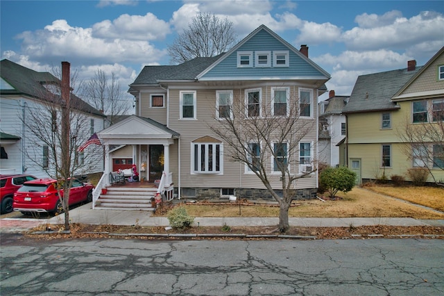 4 Elizabeth St, Port Jervis, NY 12771 - view of front of property with a porch and a chimney