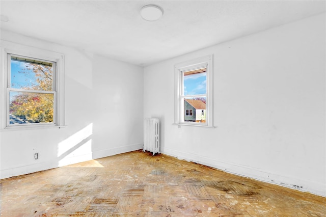 empty room with radiator heating unit