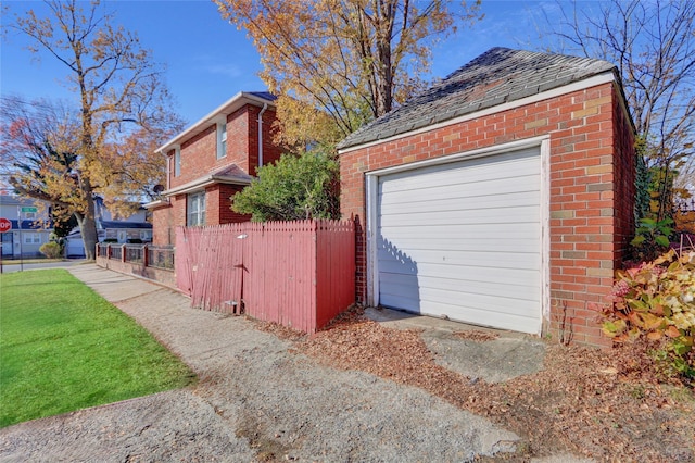 view of garage