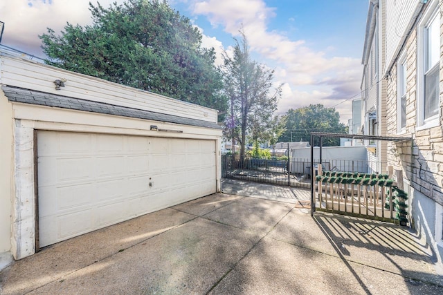 view of garage