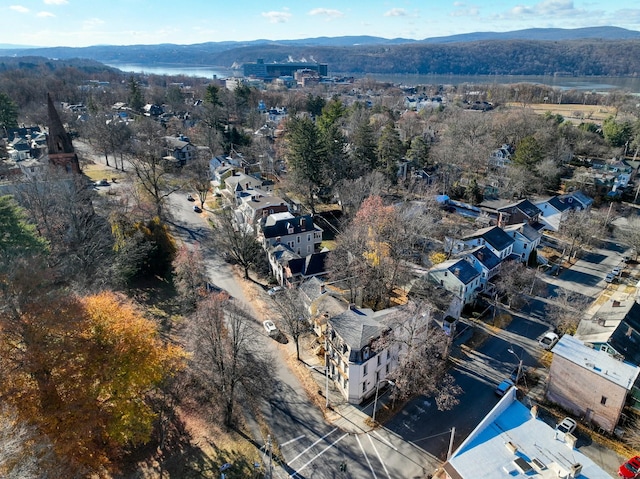 aerial view with a mountain view