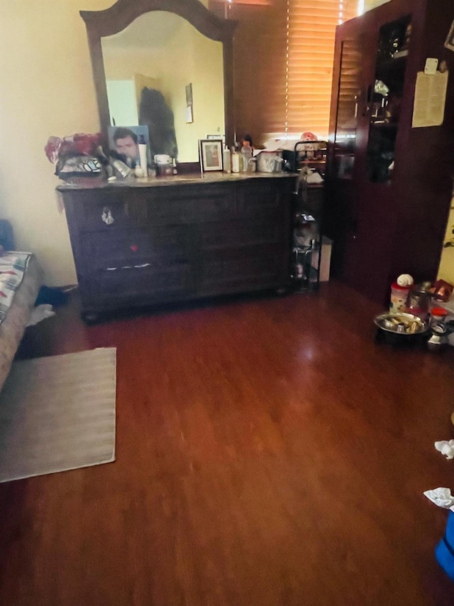 bedroom featuring dark wood-type flooring