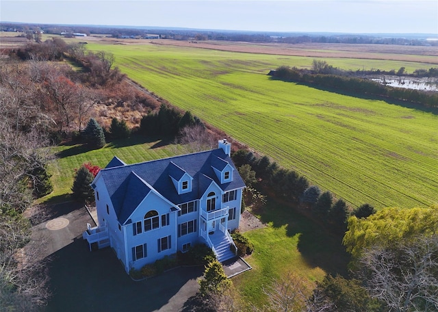 drone / aerial view with a rural view