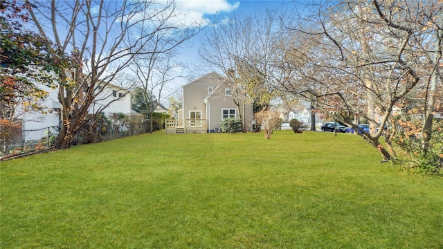 view of yard featuring a deck