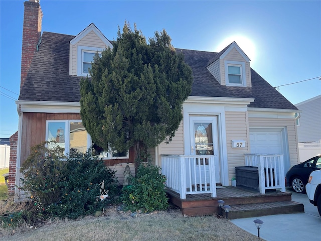 view of new england style home