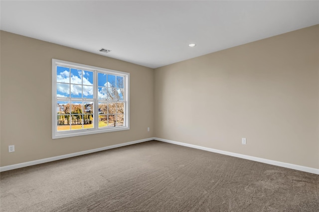 view of carpeted spare room