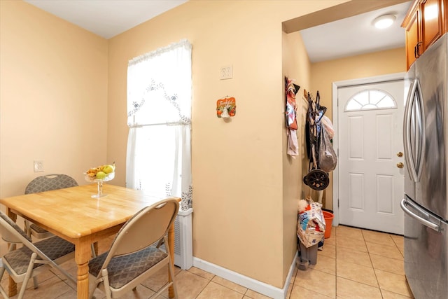 view of tiled dining area