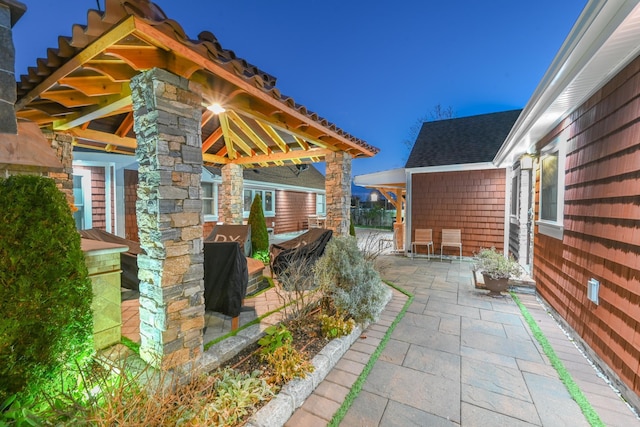 view of patio / terrace featuring a gazebo