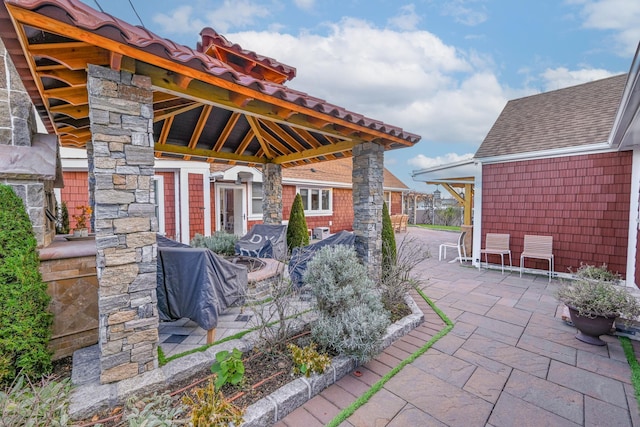 view of patio with a gazebo