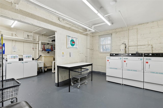 interior space with independent washer and dryer