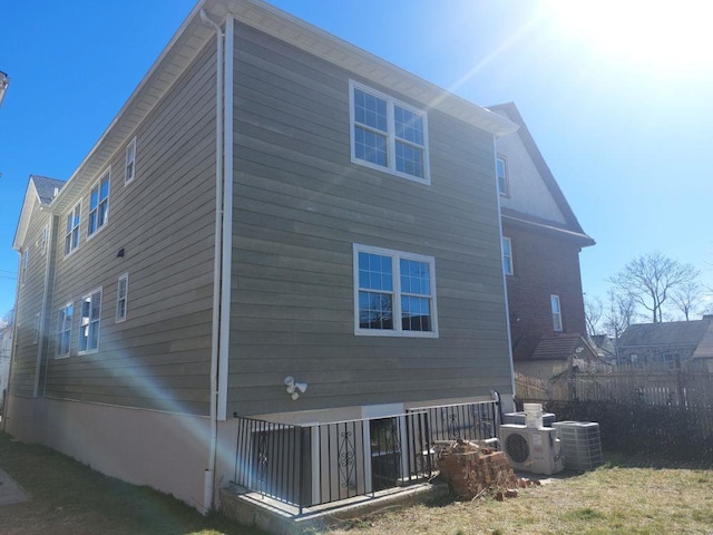 view of home's exterior featuring central AC