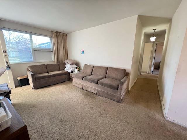 living room with carpet flooring