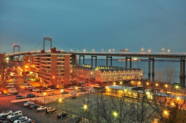 property's view of city with a water view