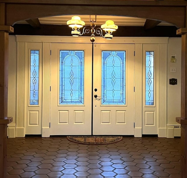 foyer with french doors