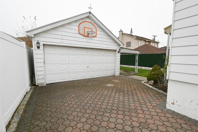 view of garage