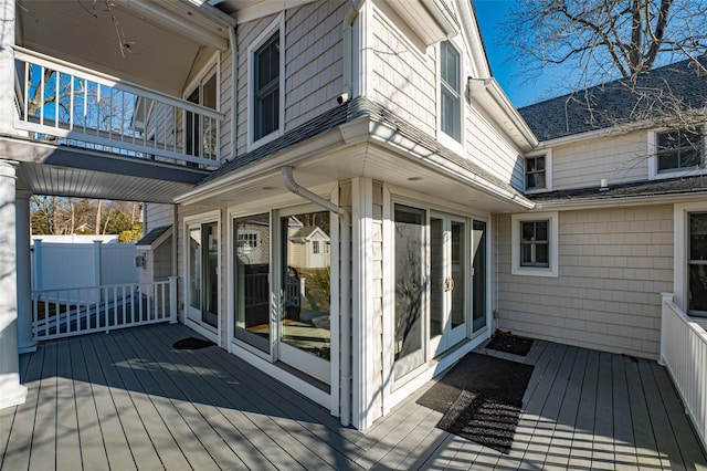 wooden terrace with fence